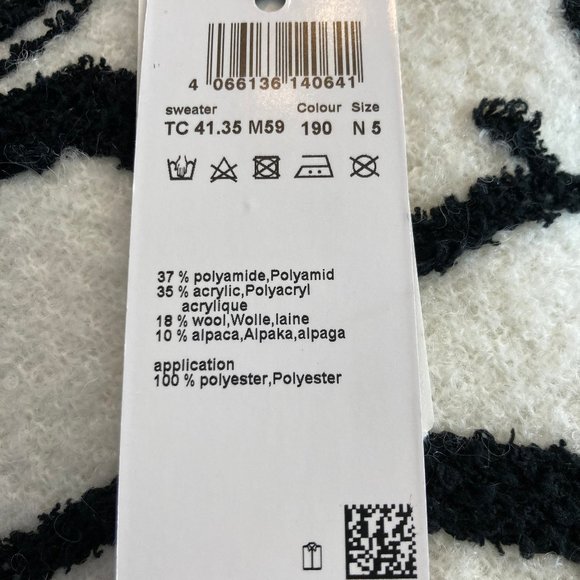 MARC CAIN:  Dalmatian Pattern Sweater - white & black - Picture 9 of 12